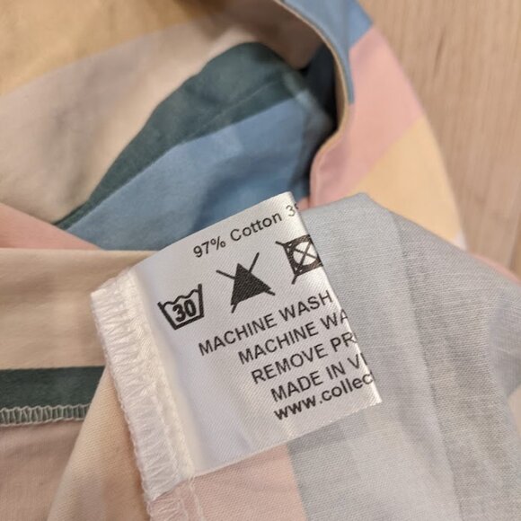 Collectif Sz S/US 6 Rainbow Stripe 50s Pinup Retro Rockabilly Pencil Dress - Picture 13 of 15